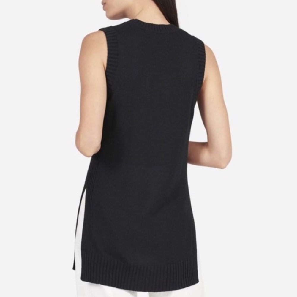 Everlane "The Open Knit Tank Vest" Black Side Slit - Size Medium - Picture 3 of 12